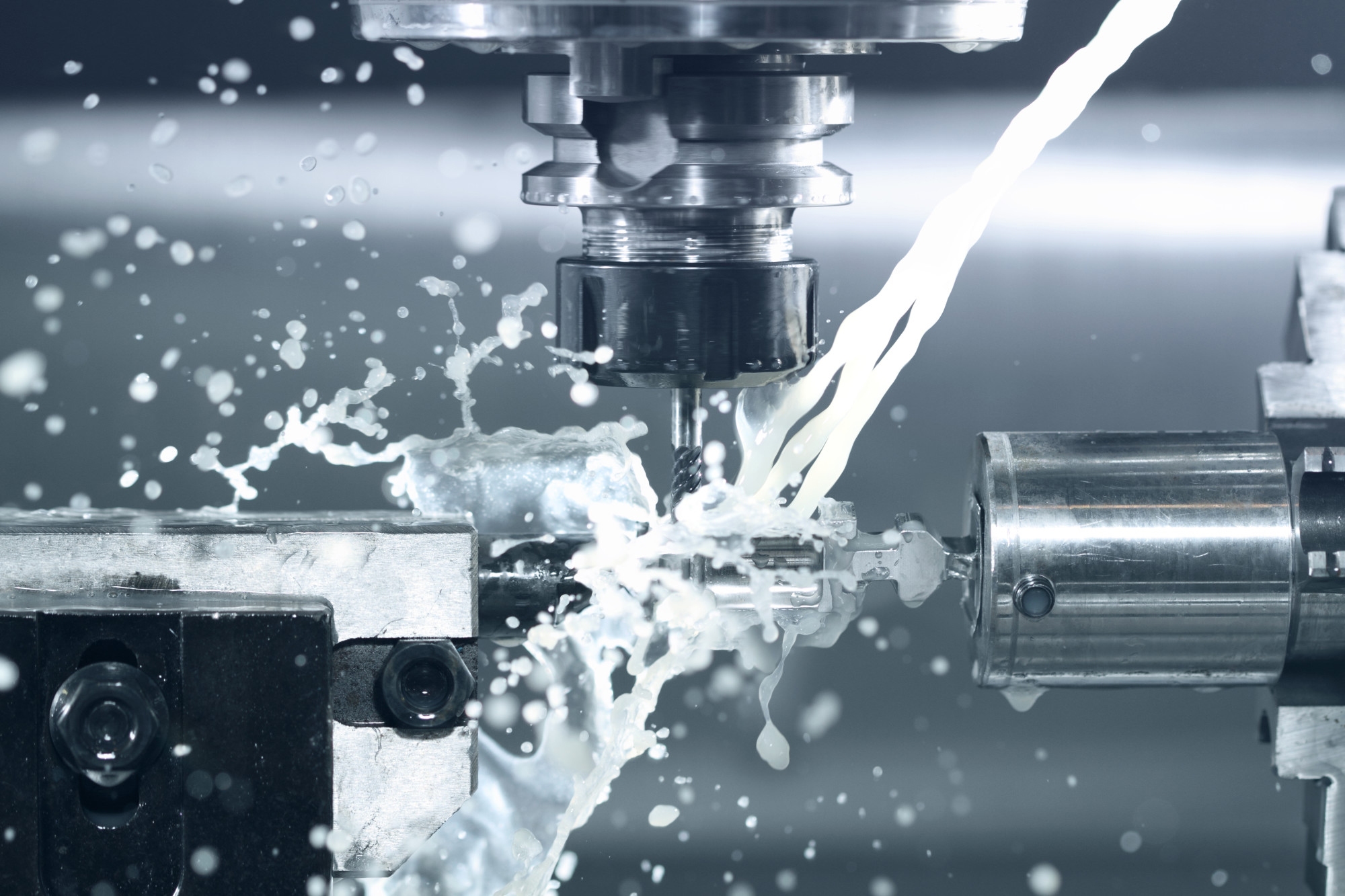 Close up of CNC machine at work
